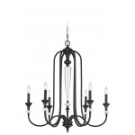 Boulevard 6 Light Chandelier in Mocha Bronze/Silver Accents