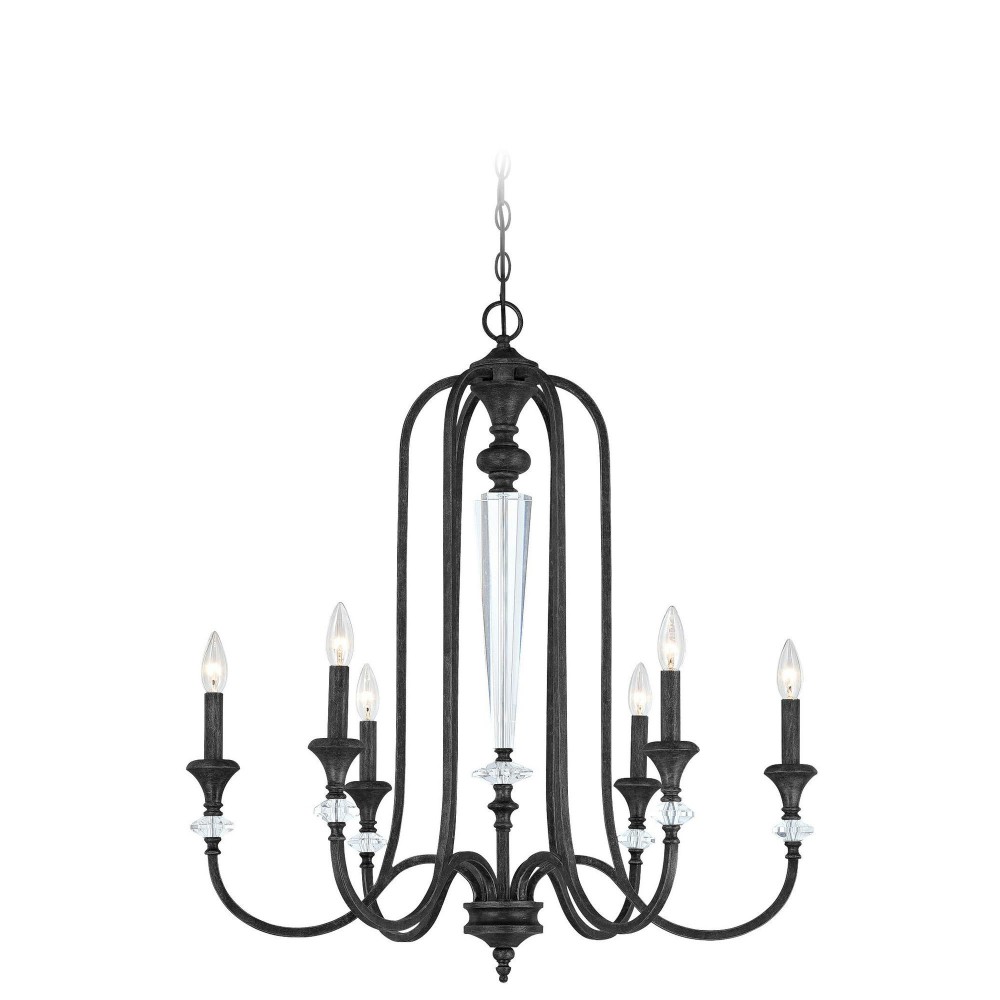 Boulevard 6 Light Chandelier in Mocha Bronze/Silver Accents