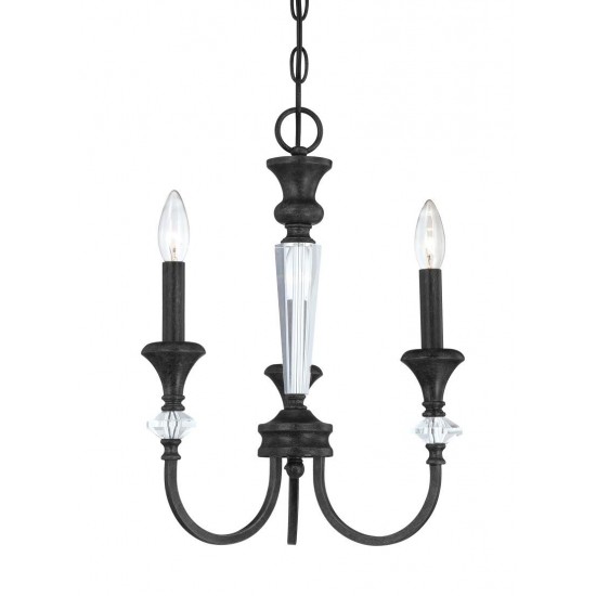 Boulevard 3 Light Chandelier in Mocha Bronze/Silver Accents