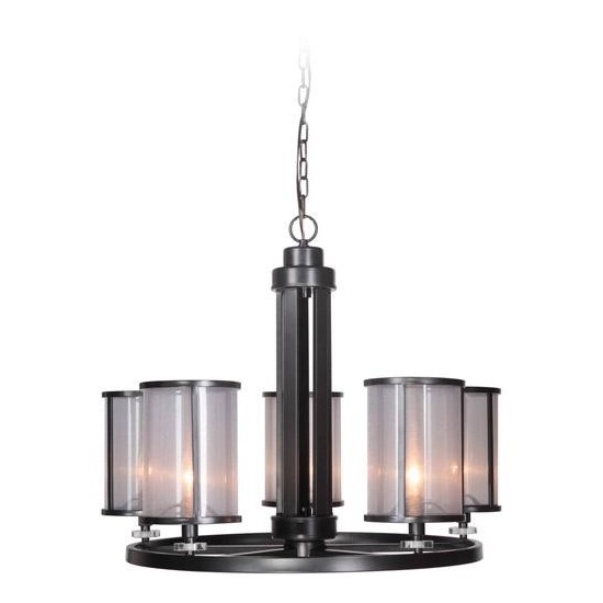 Danbury 5 Light Chandelier in Matte Black