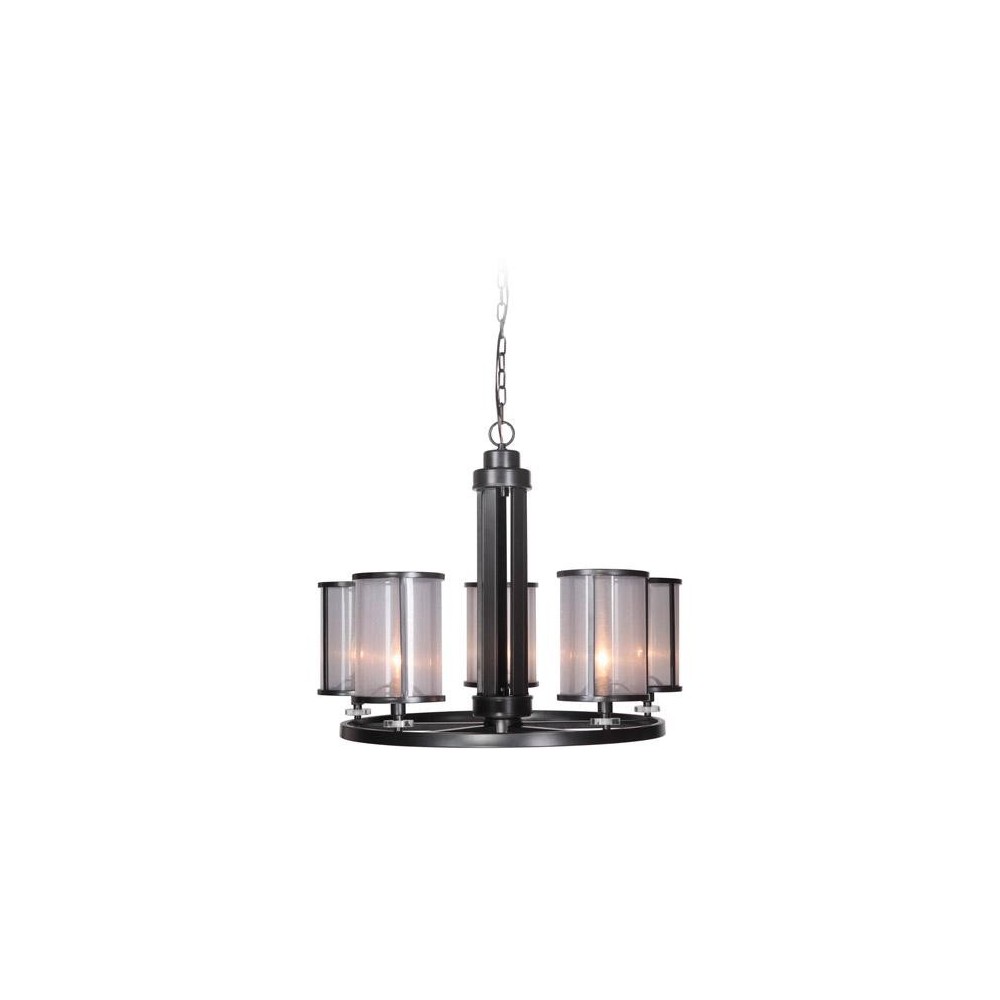 Danbury 5 Light Chandelier in Matte Black