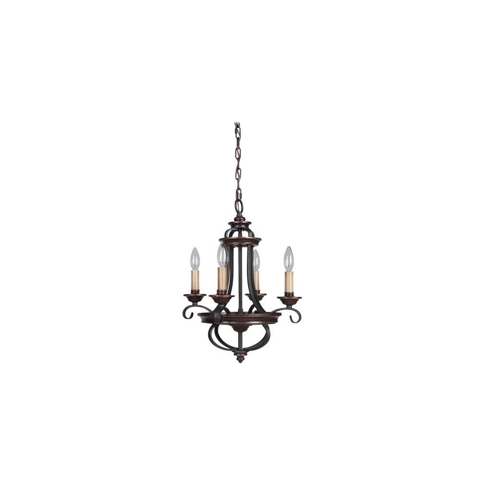 Stafford 4 Light Chandelier in Aged Bronze/Textured Black Stafford 4 Light Chandelier in Aged Bronze/Textured Black