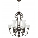 Barrett Place 9 Light Chandelier in Mocha Bronze, 24229-MB-WG