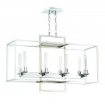 Cubic 8 Light Linear Chandelier in Chrome