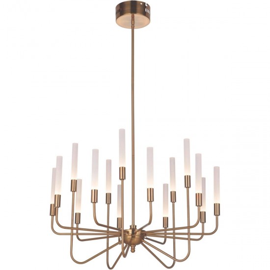 Valdi Chandelier 15 LED Light Satin Brass