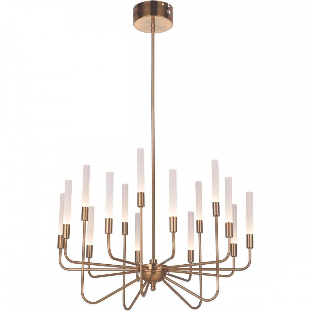 Valdi Chandelier 15 LED Light Satin Brass