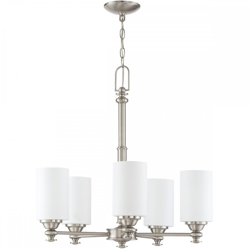 Dardyn Chandelier 5 Light Brushed Polished Nickel, 49825-BNK