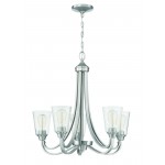 Grace 5 Light Chandelier in Brushed Polished Nickel, 41925-BNK-CS