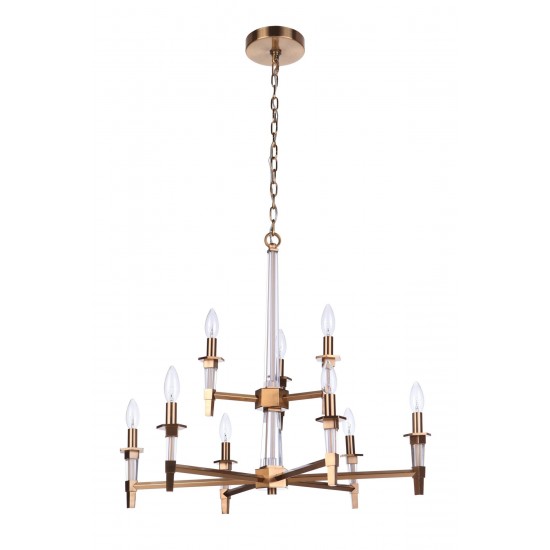 Tarryn Chandelier 9 Light - Satin Brass