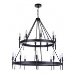 Larrson Chandelier 18 Light Flat Black