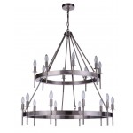 Larrson Chandelier 18 Light, Brushed Polished Nickel