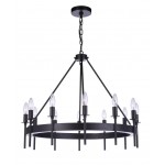 Larrson Chandelier 12 Light Flat Black