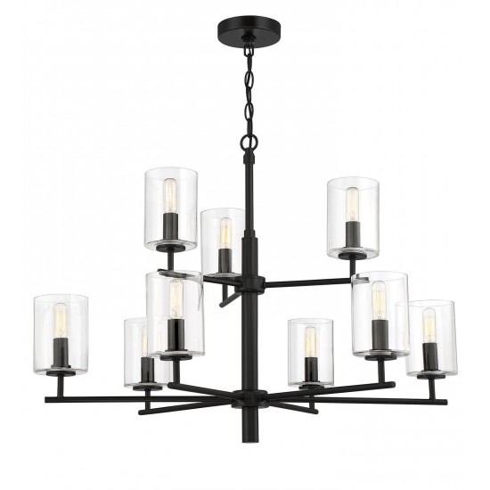 Hailie Chandelier 9 Light Flat Black