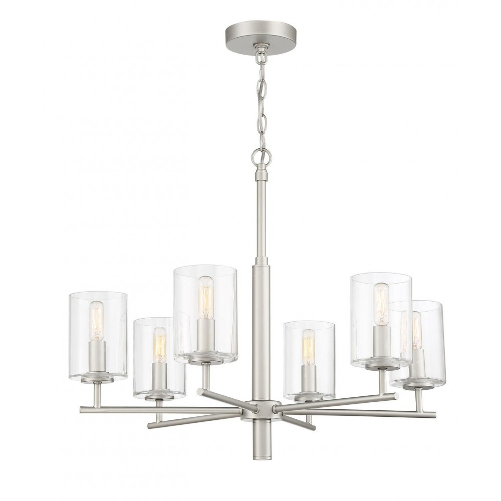 Hailie Chandelier 6 Light Satin Nickel