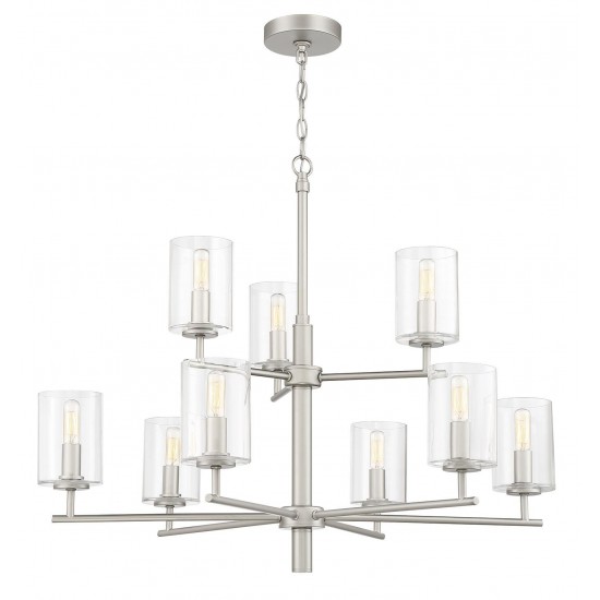 Hailie Chandelier 9 Light Satin Nickel