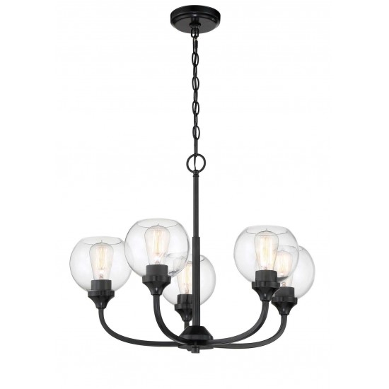 Glenda Chandelier 5 Light Flat Black