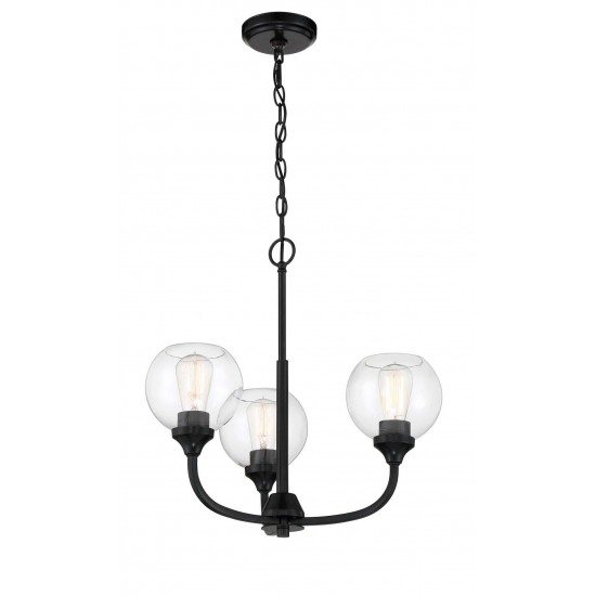 Glenda Chandelier 3 Light Flat Black