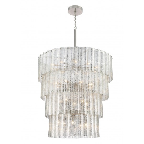 Museo 28 Light Chandelier, Brushed Polished Nickel