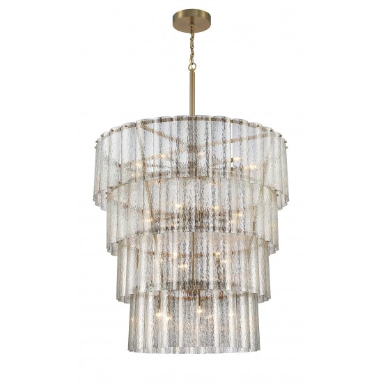 Museo 28 Light Chandelier, Satin Brass