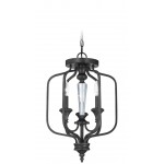 Boulevard 3 Light Convertible Semi Flush/Pendant in Mocha Bronze/Silver Accents