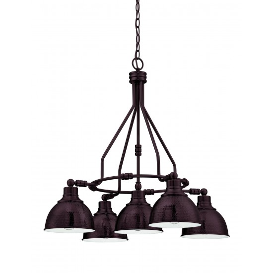 Timarron 5 Light Down Chandelier in Aged Bronze