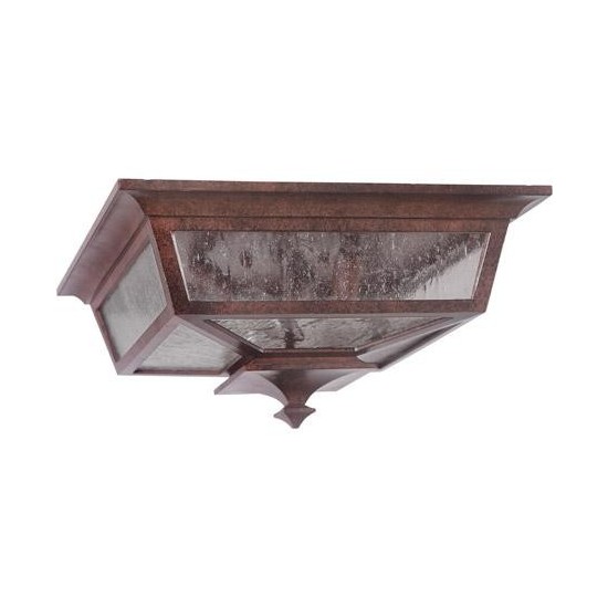 Argent II 3 Light Flushmount in Aged Bronze with Clear Seeded Glass