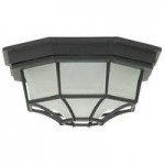Bulkhead 1 Light Small Flushmount in Matte Black with Frosted Glass