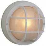 Bulkhead 1 Light S Flushmount Matte White w/ Frosted Halophane Glass, Z394-TW