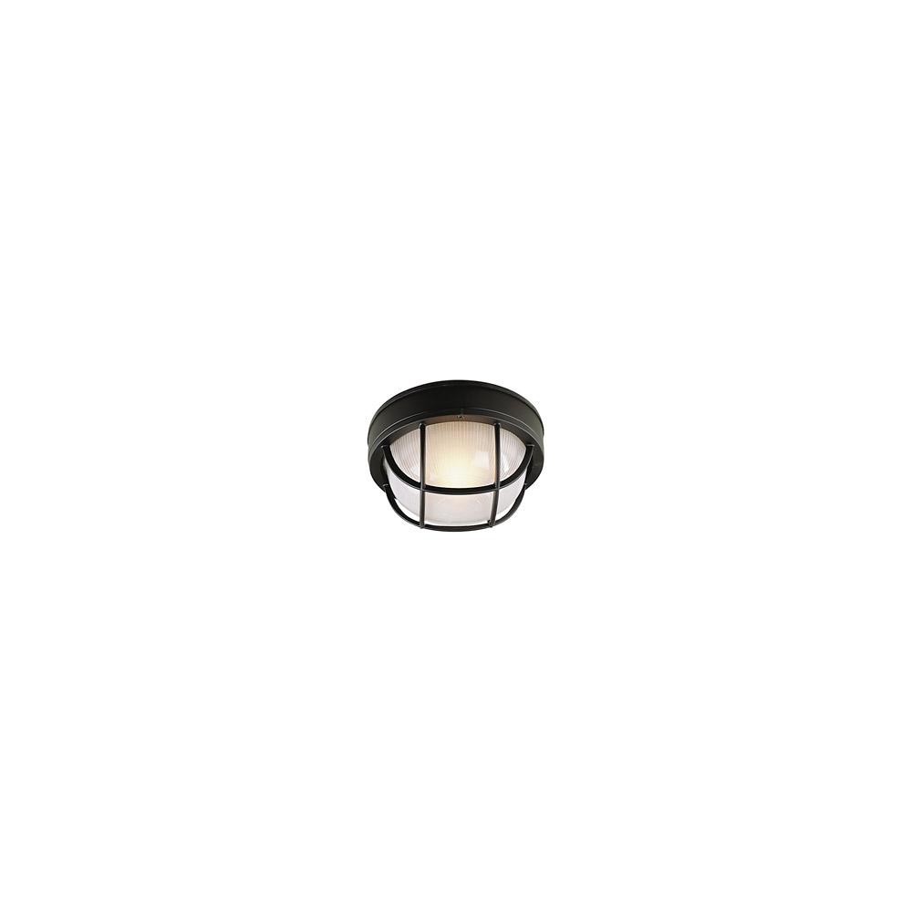 Bulkhead 1 Light S Flushmount Matte Black w/ Frosted Halophane Glass, Z394-TB