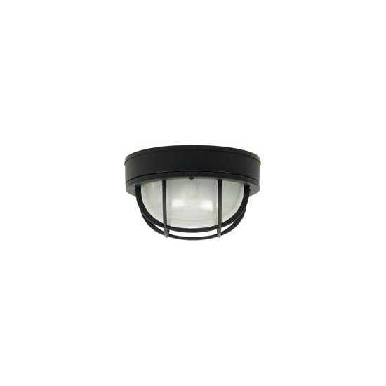 Bulkhead 1 Light L Flushmount Matte Black w/ Frosted Halophane Glass, Z395-TB