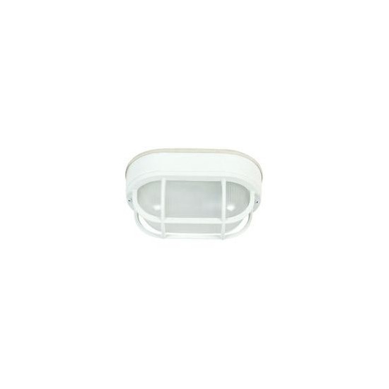 Bulkhead 1 Light S Flushmount Matte White w/ Frosted Halophane Glass, Z396-TW