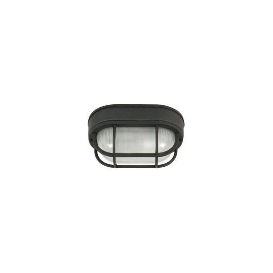 Bulkhead 1 Light S Flushmount Matte Black w/ Frosted Halophane Glass, Z396-TB