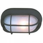 Bulkhead 1 Light L Flushmount Matte Black w/ Frosted Halophane Glass, Z397-TB