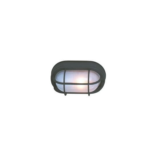 Bulkhead 1 Light L Flushmount Matte Black w/ Frosted Halophane Glass, Z397-TB