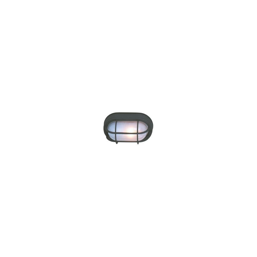 Bulkhead 1 Light L Flushmount Matte Black w/ Frosted Halophane Glass, Z397-TB