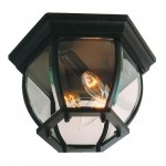 Bent Glass 3 Light Flushmount in Matte Black with Clear Beveled Glass