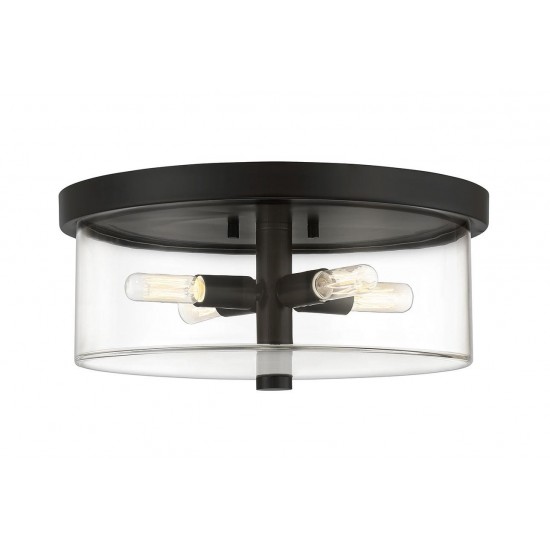 Hailie Flushmount 4 Light Flat Black