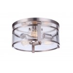 Elliot 3 Light Flushmount, Brushed Polished Nickel