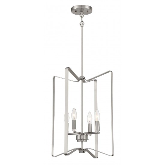 Shayna Foyer 4 Light, Brushed Polished Nickel