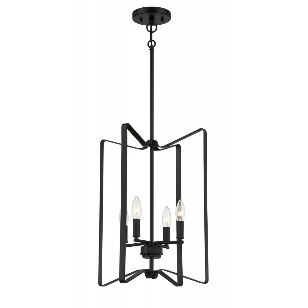 Shayna Foyer 4 Light Flat Black