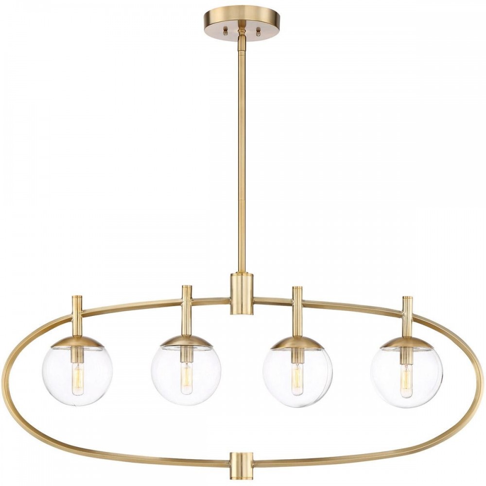 Piltz 4 Light Island in Satin Brass