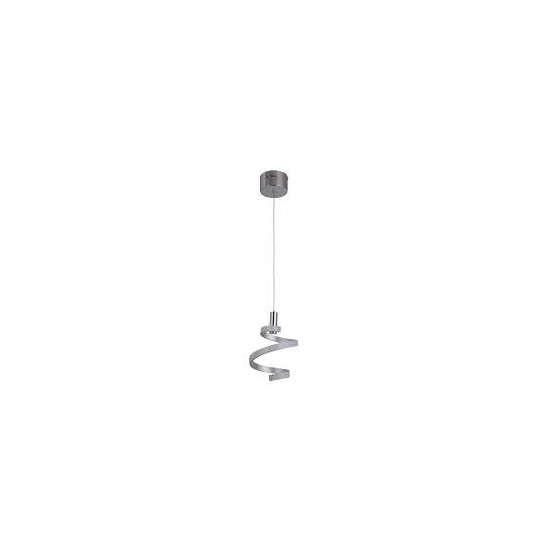 1 Light LED Mini Pendant in Matte Silver and Chrome