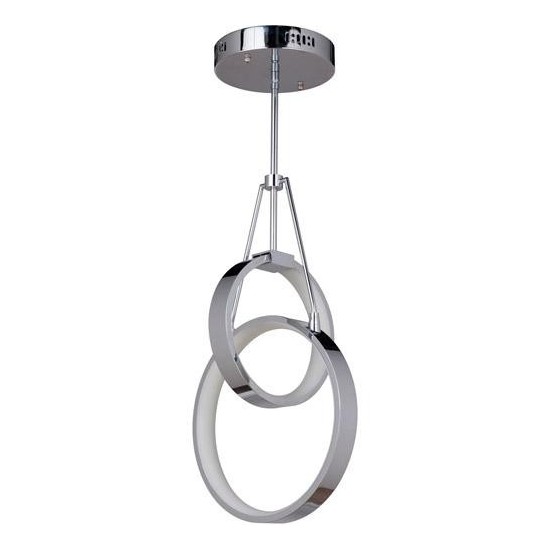 Anello 2 Ring LED Pendant in Chrome