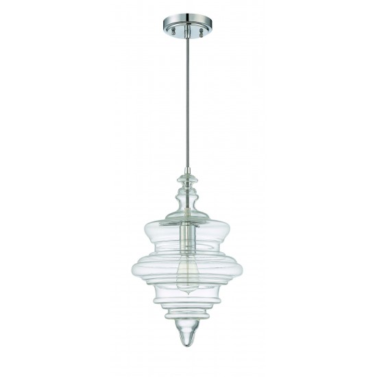 1 Light Mini Pendant with Cord in Chrome, P600CH1