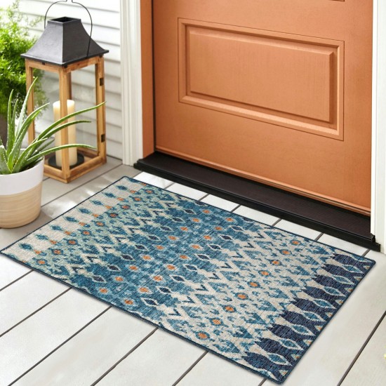 Brisbane BR1 Indigo 1'8" x 2'6" Rug