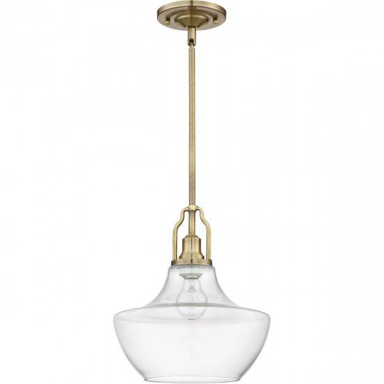 1 Light Mini Pendant with Rods in Legacy Brass