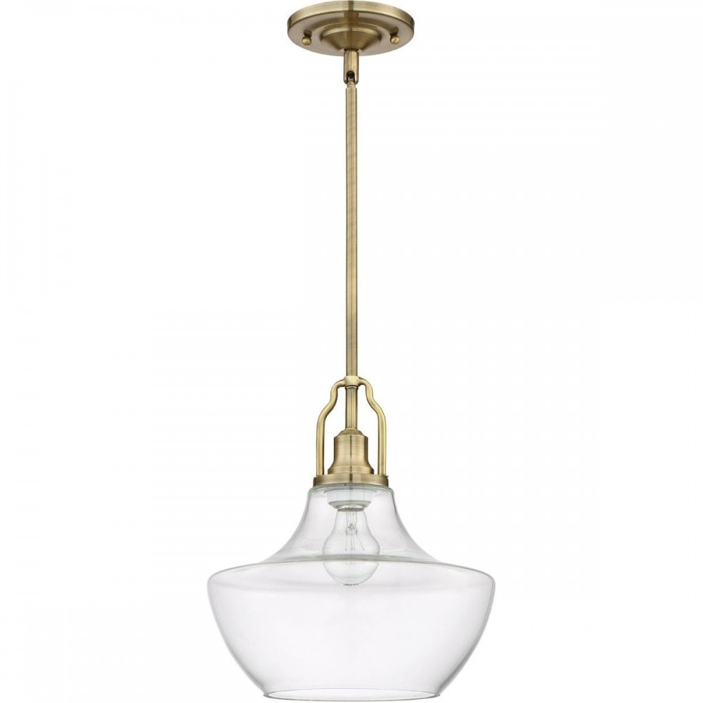 1 Light Mini Pendant with Rods in Legacy Brass