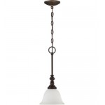 Barrett Place 1 Light Mini Pendant in Mocha Bronze, 24221-MB-WG