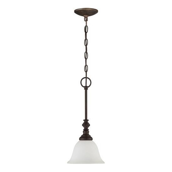 Barrett Place 1 Light Mini Pendant in Mocha Bronze, 24221-MB-WG