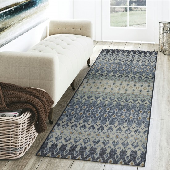 Brisbane BR1 Indigo 2'3" x 7'6" Runner Rug